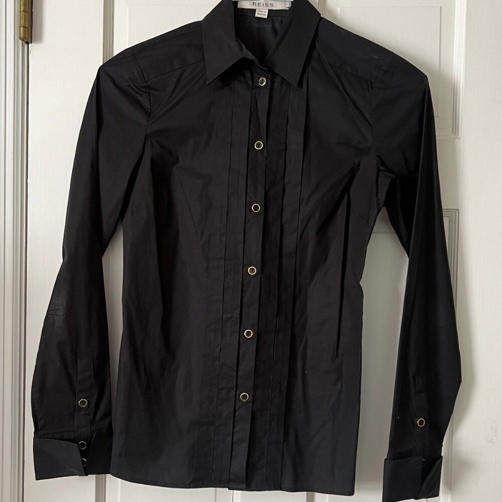 Reiss "Tux-Style" Black Buttondown Shirt